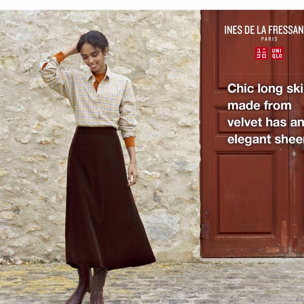 Uniqlo velvet skirt